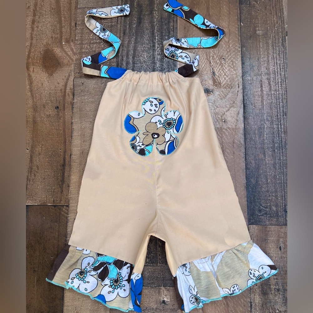 2T 1 Piece Romper Halterall Khaki Floral Outfit